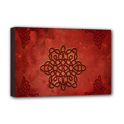 Elegant Decorative Celtic Knot Deluxe Canvas 18  X 12  (stretched) by FantasyWorld7
