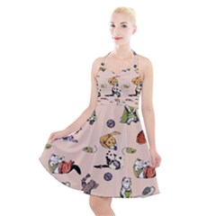 Funny Cats Halter Party Swing Dress  by Sobalvarro
