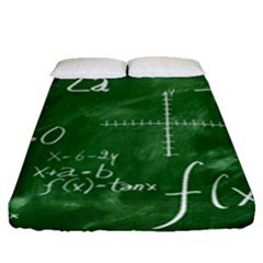 Mathematics Green Fitted Sheet (queen Size) by snowwhitegirl