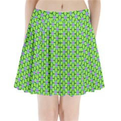 Pattern Green Pleated Mini Skirt by Mariart