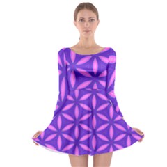 Purple Long Sleeve Skater Dress by HermanTelo