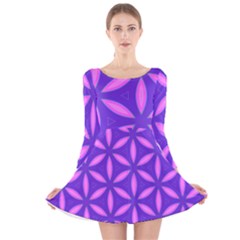 Purple Long Sleeve Velvet Skater Dress by HermanTelo