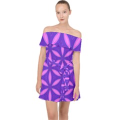 Purple Off Shoulder Chiffon Dress by HermanTelo