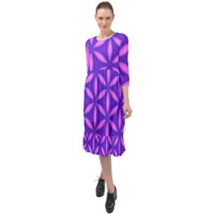 Purple Ruffle End Midi Chiffon Dress by HermanTelo