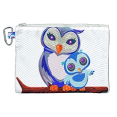 Owl Mother Owl Baby Owl Nature Canvas Cosmetic Bag (xl) by Sudhe