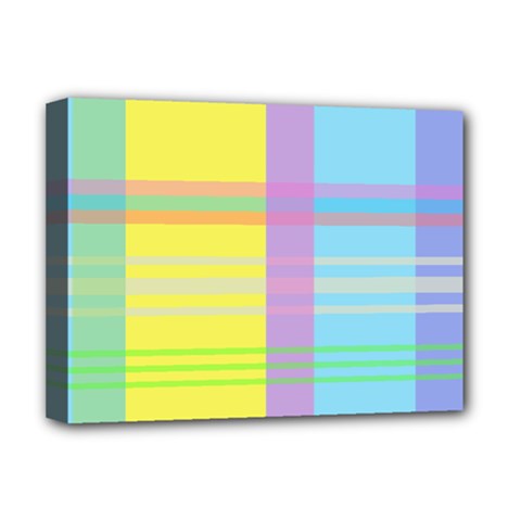 Easter Background Easter Plaid Deluxe Canvas 16  X 12  (stretched)  by Simbadda
