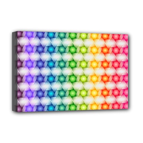 Background Colorful Geometric Deluxe Canvas 18  X 12  (stretched) by Simbadda