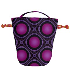 Abstract Background Design Purple Drawstring Bucket Bag by Sudhe