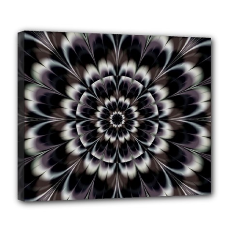 Abstract Digital Art Artwork Black White Deluxe Canvas 24  X 20  (stretched) by Pakrebo