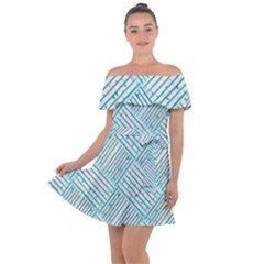 Wood Texture Diagonal Pastel Blue Off Shoulder Velour Dress by Mariart