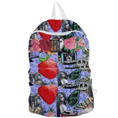 Vintage Girls Floral Collage Foldable Lightweight Backpack by snowwhitegirl