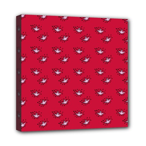 Zodiac Bat Pink Red Mini Canvas 8  X 8  (stretched) by snowwhitegirl