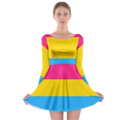 Pansexual Pride Flag Long Sleeve Skater Dress by lgbtnation