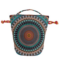 Ornament Circle Picture Colorful Drawstring Bucket Bag by Pakrebo