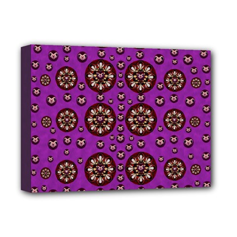 Hearts Of Metal And Flower Wreaths In Love Deluxe Canvas 16  X 12  (stretched)  by pepitasart