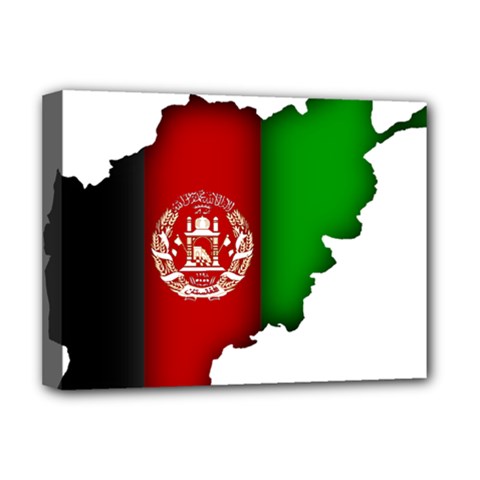 Afganistan Flag Map Deluxe Canvas 16  X 12  (stretched)  by abbeyz71