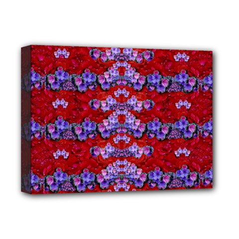 Flowers So Small On A Bed Of Roses Deluxe Canvas 16  X 12  (stretched)  by pepitasart