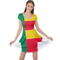 Benin Africa Borders Country Flag Cap Sleeve Dress by Sapixe