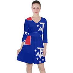 Flag Of The French Southern And Antarctic Lands Ruffle Dress by abbeyz71