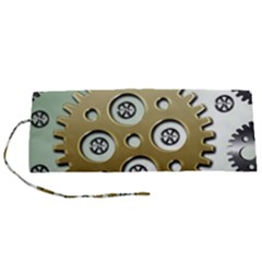 Gear Background Sprocket Roll Up Canvas Pencil Holder (s) by HermanTelo