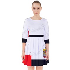 Borders Country Flag Geography Map Smock Dress by Sapixe