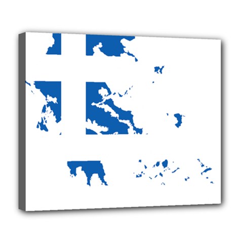 Greece Country Europe Flag Borders Deluxe Canvas 24  X 20  (stretched) by Sapixe
