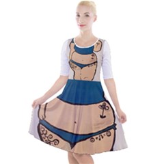 Sassy Quarter Sleeve A-line Dress by Abigailbarryart