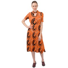 Background Pattern Retro Keyhole Neckline Chiffon Dress by HermanTelo