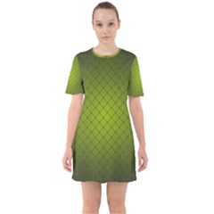 Hexagon Background Line Sixties Short Sleeve Mini Dress by HermanTelo
