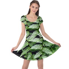 Fern Plant Leaf Green Botany Cap Sleeve Dress by Pakrebo
