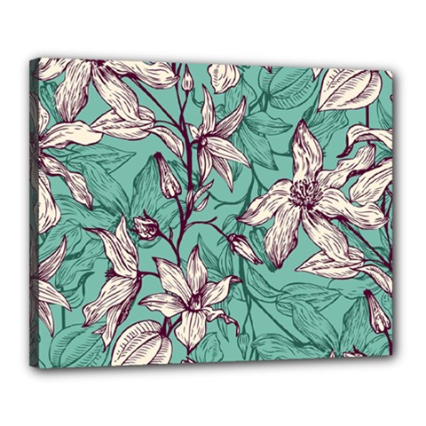 Vintage Floral Pattern Canvas 20  X 16  (stretched) by Sobalvarro