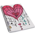 Heart Dangle Design 5.5  x 8.5  Notebook View1