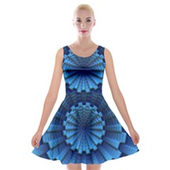 Mandala Background Texture Velvet Skater Dress by HermanTelo