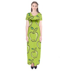 Fruit Apple Green Short Sleeve Maxi Dress by HermanTelo