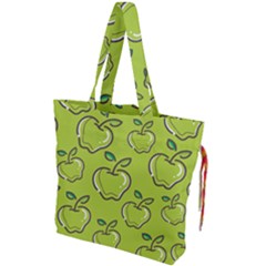 Fruit Apple Green Drawstring Tote Bag by HermanTelo