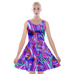 Stars Beveled 3d Abstract Velvet Skater Dress by Mariart