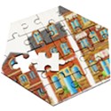 City Buildings Brick Architecture Wooden Puzzle Hexagon View3