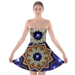 Background Mandala Star Strapless Bra Top Dress by Mariart