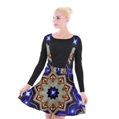 Background Mandala Star Suspender Skater Skirt by Mariart