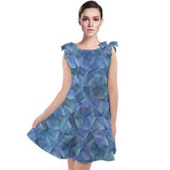 Background Blue Texture Tie Up Tunic Dress by Alisyart