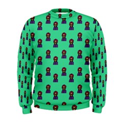 Nerdy 60s  Girl Pattern Seafoam Green Men s Sweatshirt by snowwhitegirl