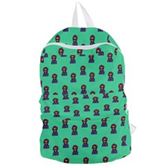 Nerdy 60s  Girl Pattern Seafoam Green Foldable Lightweight Backpack by snowwhitegirl