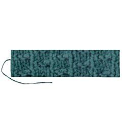 Knitted Wool Blue Roll Up Canvas Pencil Holder (l) by snowwhitegirl