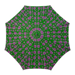 Bloom In Peace And Love Golf Umbrellas by pepitasart