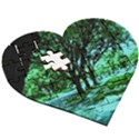 Hot Day In Dallas 5 Wooden Puzzle Heart View3