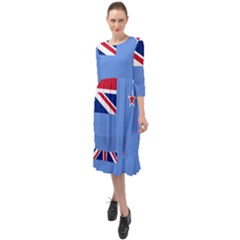 Proposed Flag Of The Ross Dependency Ruffle End Midi Chiffon Dress by abbeyz71