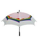 Pink Fluffy Unicorns Dancing On Rainbows Drawing Golf Umbrellas View3