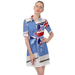 Waving Proposed Flag Of The Ross Dependency Belted Shirt Dress by abbeyz71