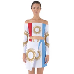 Flag Of Argentine Cordoba Province Off Shoulder Top With Skirt Set by abbeyz71
