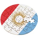 Flag of Argentine Cordoba Province Wooden Puzzle Round View2